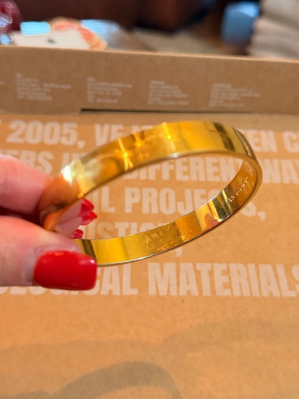 kate spade Gold Tone Hammered Cuff Bracelet - Picture 4 of 4